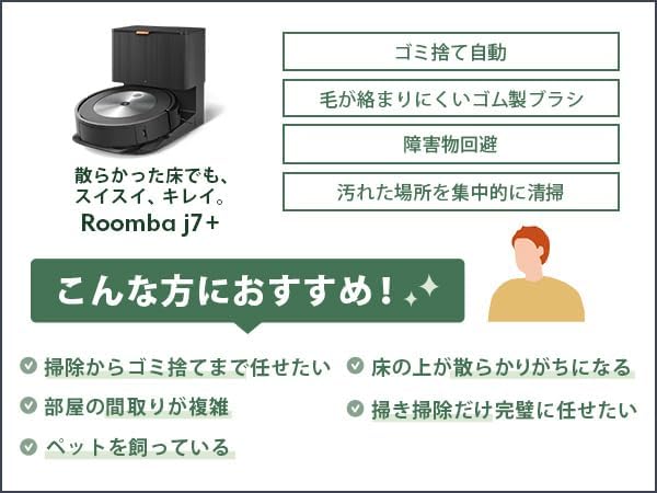 アイロボット ルンバ j7+ カーペット対応 ロボット掃除機 自動ゴミ収集・物体認識・Alexa対応