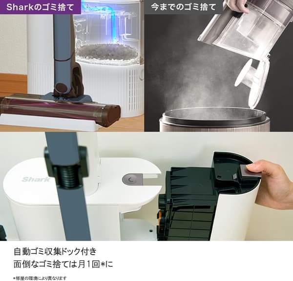自動ゴミ収集ドック付きコードレススティッククリーナー Shark CS850JBLAE ノルディックブルー