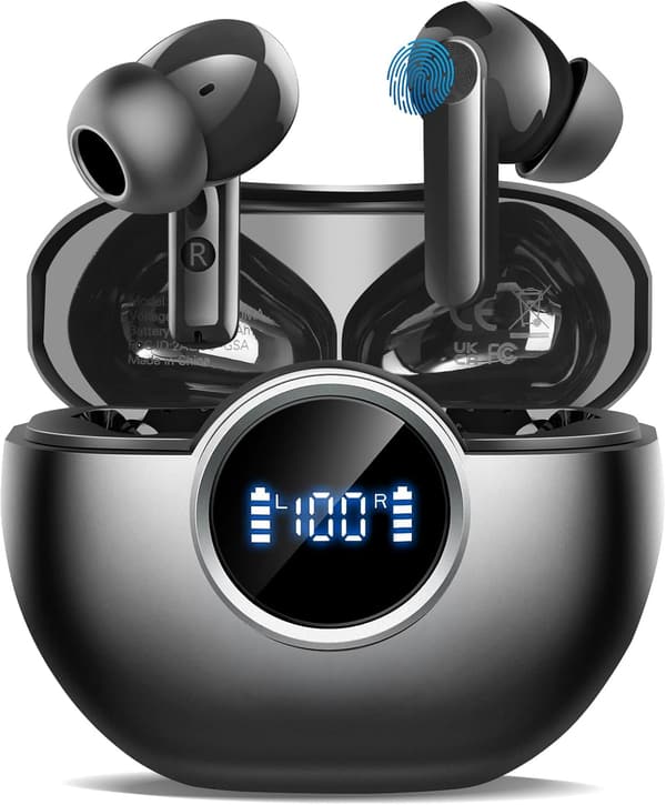 2025年型 Bluetooth5.4 ワイヤレスイヤフォン｜48時間再生｜IPX7防水｜タッチコントロール｜Hi-Fi音質｜ブラック