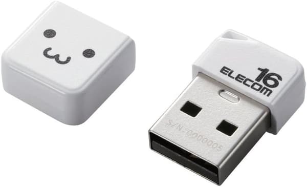 USBメモリ 16GB ホワイト 小型 ストラップホール付き USB2.0