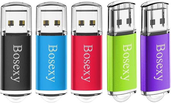 USBメモリ 4GB LEDライト付き キャップ式 5色セット