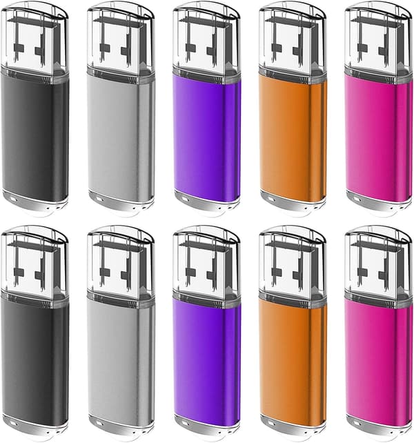 EASTBULL USBメモリ 1GB 10個セット 防塵仕様 ストラップ・LED付き USB2.0