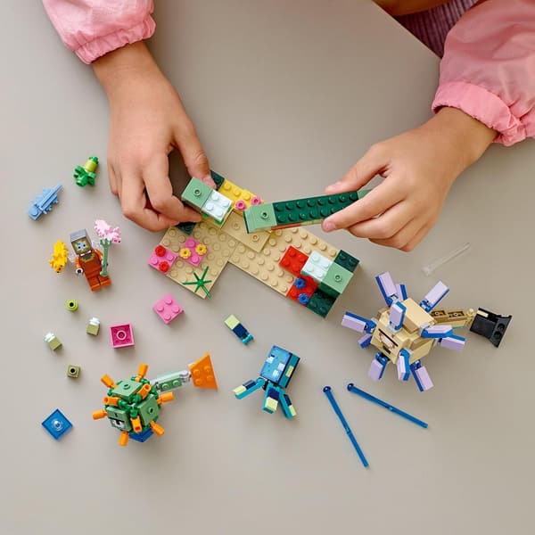 マインクラフト ガーディアン戦 LEGOブロックセット 8歳以上 男の子・女の子向け