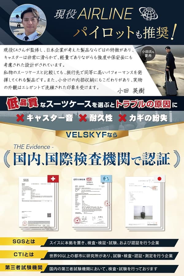 機内持ち込みスーツケース Sサイズ 37L ダブルキャスター TSAロック 無期限保証 シャンパンゴールド