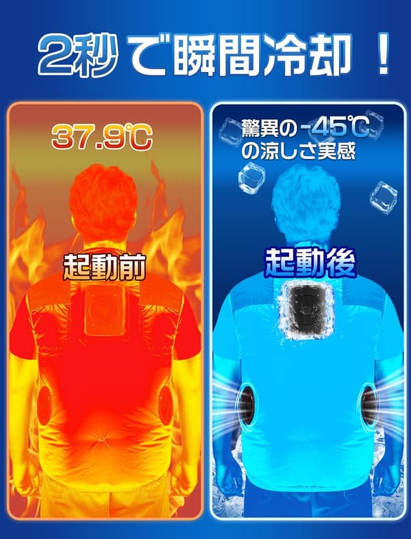 ペルチェ冷却ベスト【着脱可能・タイマー機能】男女兼用・3段階調整・熱中症予防