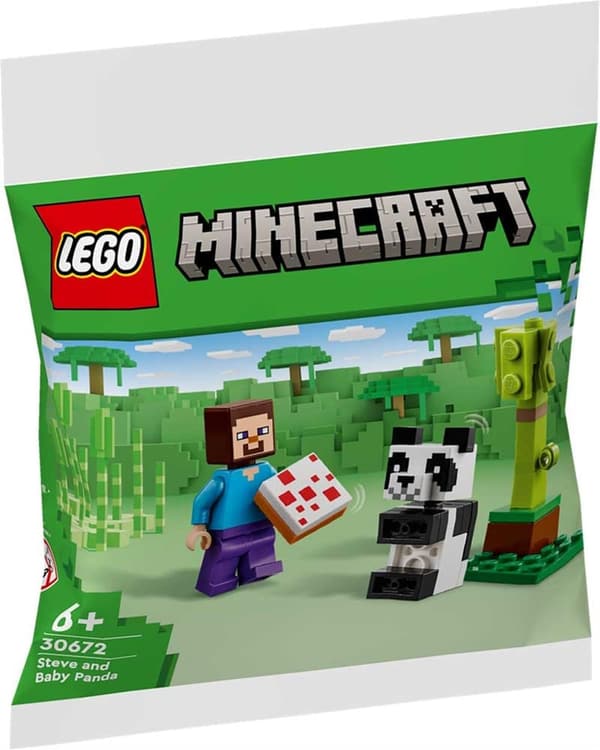 マインクラフト スティーブとベビーパンダのLEGOセット