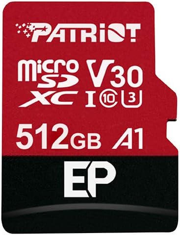 Patriot Memory MicroSDカード A1 V30 512GB Android最適化 Full HD & 4K用