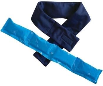 熱中症対策 保冷剤付きネッククーラー 洗える首用クールバンド (ディープブルー)