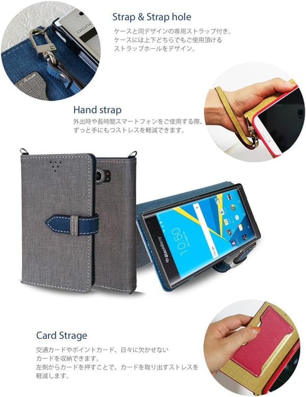 ブラックベリーPriv用 JMEIオリジナルカルネ ショルダーケース グレー