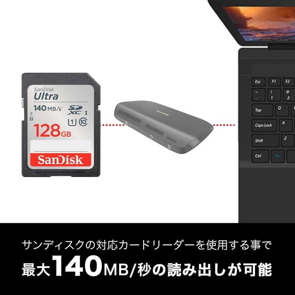 サンディスク 128GB SDXCカード Class10 UHS-I 読取り最大140MB/s