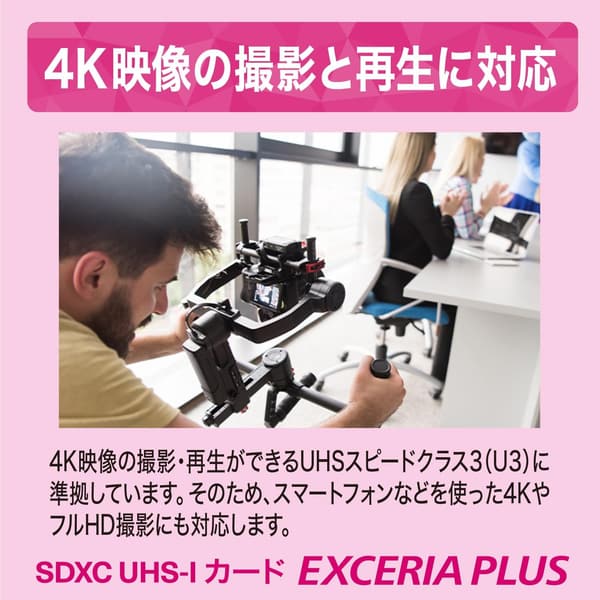 KIOXIA 256GB EXCERIA PLUS SDカード 【日本製】最大読出100MB/s・最大書込85MB/s・4K対応・5年保証