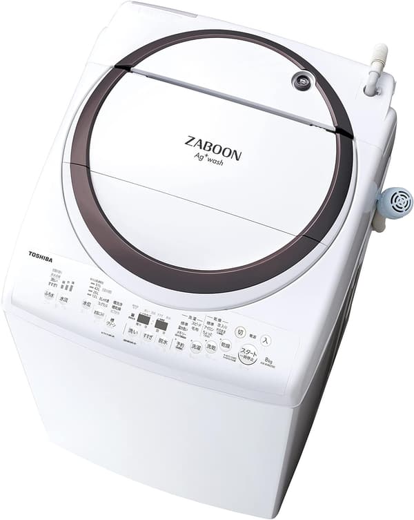 洗濯8kg・乾燥4.5kg 東芝 ZABOON 縦型洗濯乾燥機 グランホワイト 抗菌・自動槽乾燥・低騒音