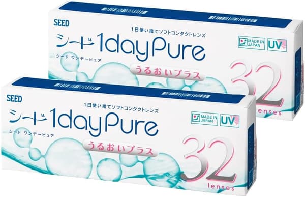 ワンデー用うるおいプラスコンタクトレンズ【BC】8.8【PWR】-1.75 32枚入 2箱