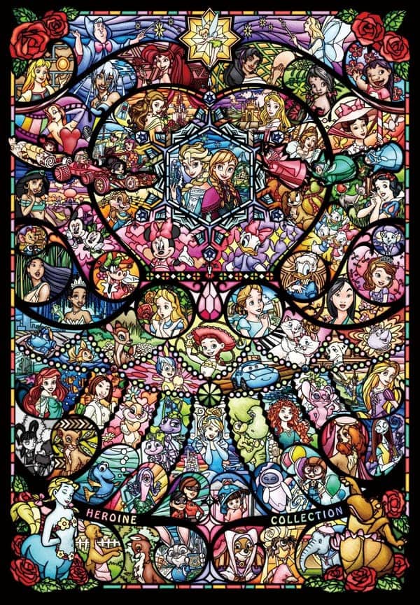 ディズニーピクサージグソーパズル 1000ピース ステンドグラスヒロインコレクション【日本製】 (51x73.5cm)