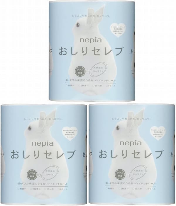 ネピアおしりセレブダブルトイレットロール4ロール×3個セット