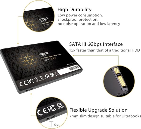 シリコンパワー 512GB 内蔵SSD 2.5インチ SATA III 3D NAND SLCキャッシュ