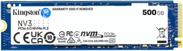 キングストン NV3 500GB SSD M.2 2280 NVMe PCIe Gen 4.0 最大5,000MB/s 5年保証