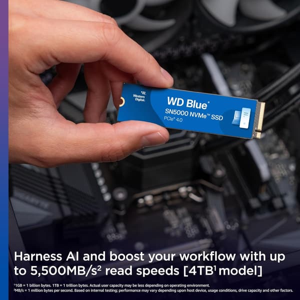 WD Blue SN500 500GB NVMe SSD - PCIe Gen 4.0 M.2 2280 最大5,000MB/秒