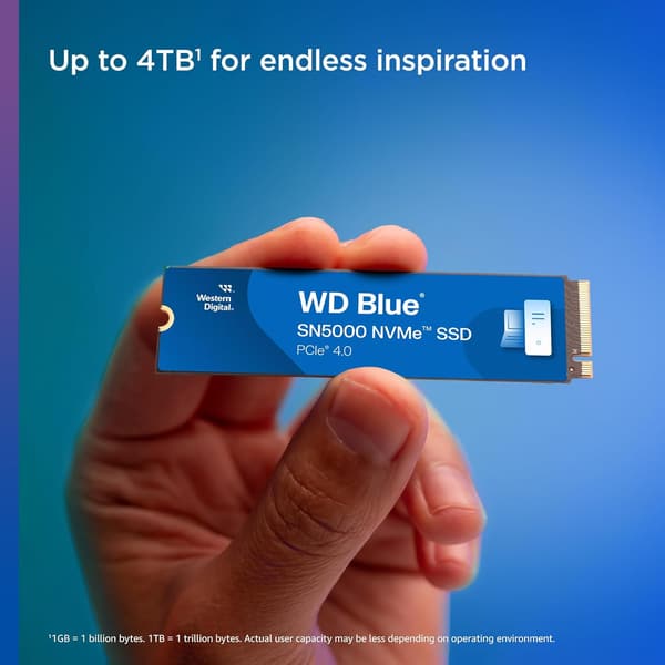 WD Blue SN500 500GB NVMe SSD - PCIe Gen 4.0 M.2 2280 最大5,000MB/秒