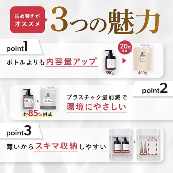 極上のうるツヤ髪へ導くクレイクリームシャンプー詰め替え用 (アールグレイベルガモット)