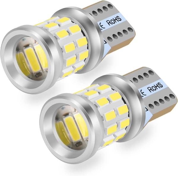 T10 LEDホワイトポジションランプ 27個チップ搭載 360°照射 無極性 DC12V (2個セット)