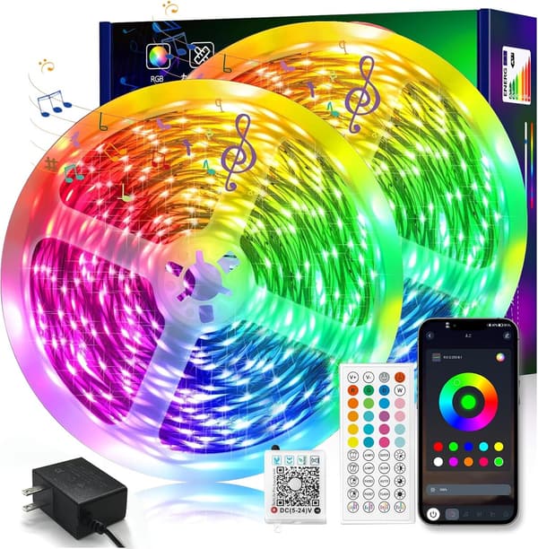 RGB1600万色 LEDテープライト 30m アプリ・リモコン対応 高演色・高輝度切断可能【日本PSE認証】