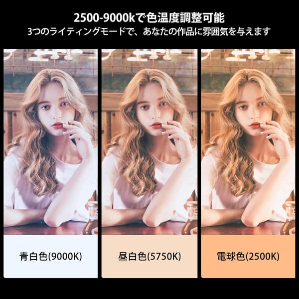 RGB撮影ライト(Ulanzi VL49)三脚付き・明るさ調整可・卓上スタンド・USB充電式