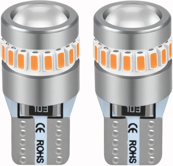 車用LEDルームランプ 無極性 360°照射 19個LEDチップ搭載 (2個入)