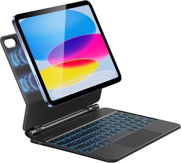 iPad 10・11インチ用マジックマグネティックキーボードケース - 日本語配列・7色バックライト・Bluetooth対応
