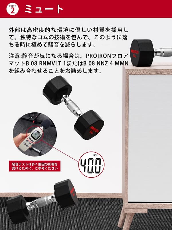 PROIRON ワンピースダンベル 3kg~24kg 鉄製 家庭用・商業用