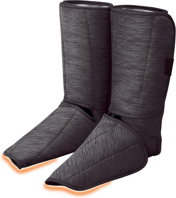 家庭用エアーマッサージャー レッグリフレ 足先からふくらはぎまで 温感機能付き ダークグレー EW-RA180-H