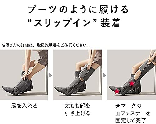 家庭用エアーマッサージャー レッグリフレ 足先~太もも用 温感機能付き ダークグレー EW-RA190-H