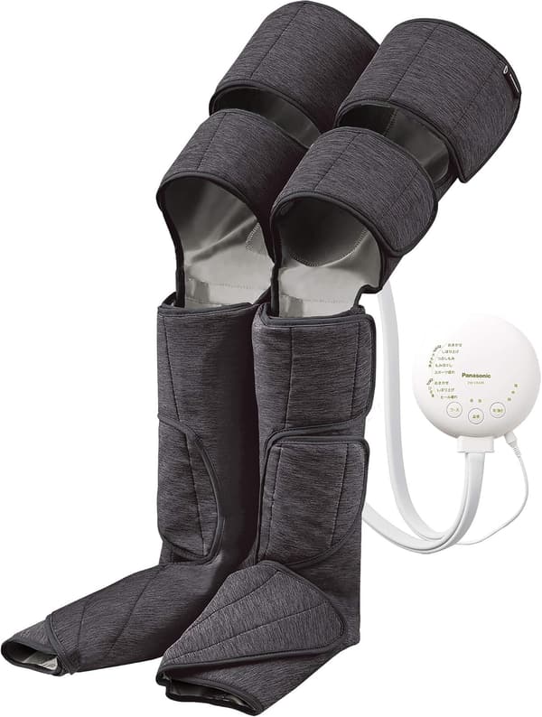 エアーマッサージャー レッグリフレ 温感機能付き ひざ・太もも対応 ダークグレー EW-CRA99-H