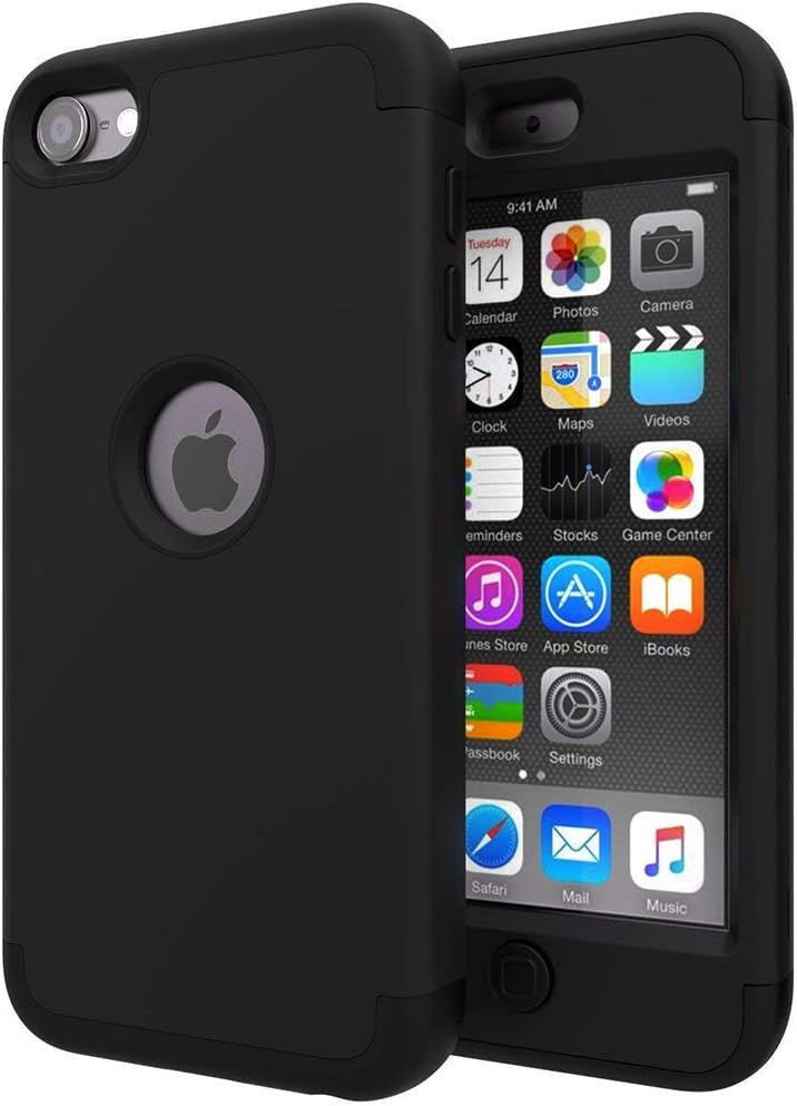 iPod Touch 7/6/5用 軽量シリコンカバー ブラック【擦り傷防止・防衝撃】