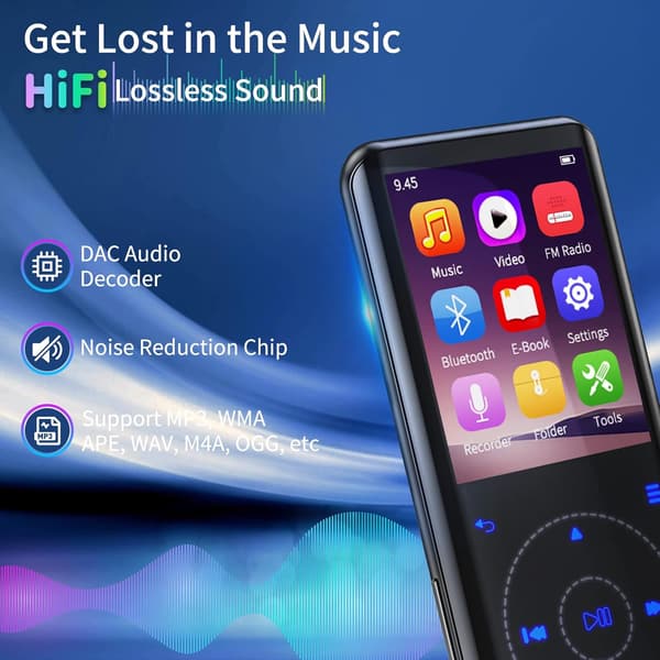 Bluetooth対応32GB MP3プレーヤー ハイファイ音質 小型録音機能付き