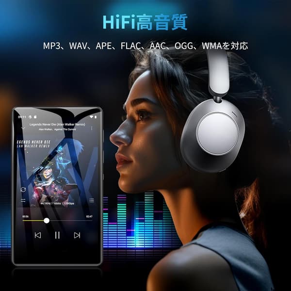 音楽プレーヤー Android9.0 4インチタッチスクリーン 16GB ROM＋64GB TFカード付 ブラック