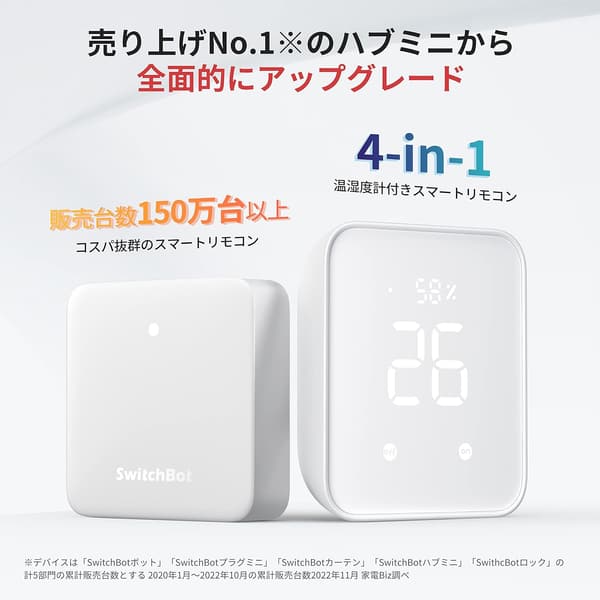 スマートリモコンハブ2 赤外線家電管理 Alexa・Google Home対応 温湿度計・光センサー機能付き