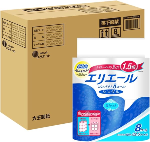 エリエール トイレットペーパー 1.5倍巻き 82.5m×32ロール シングルパルプ100% 【EC限定】リラックス香り