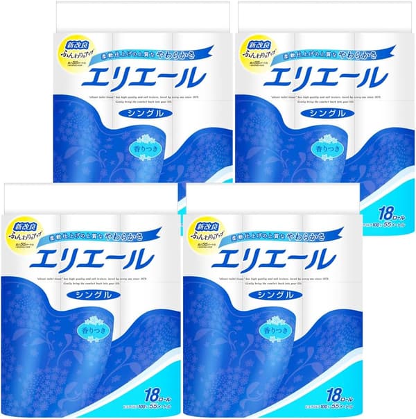 エリエール トイレットペーパー シングル 55m×72ロール 香り付き【ケース販売】