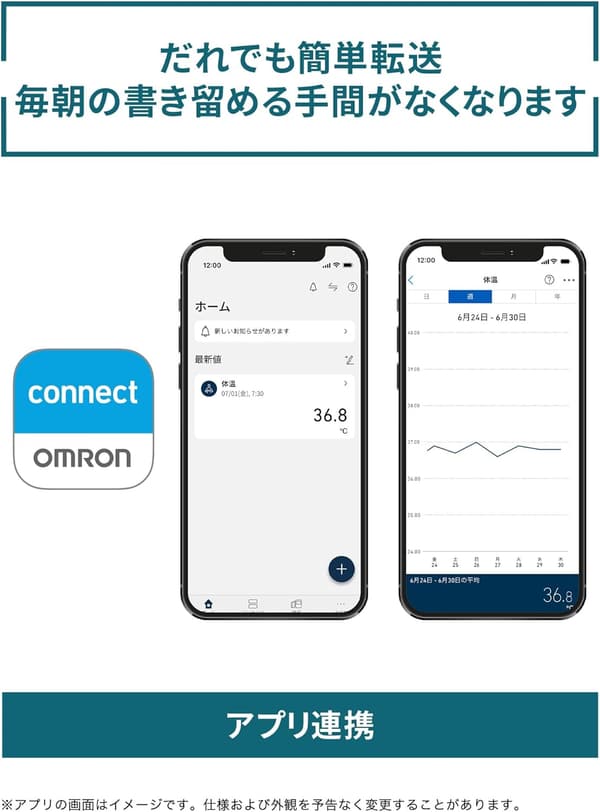 オムロン 予測式電子体温計 MC-6800B アプリ連携データ転送