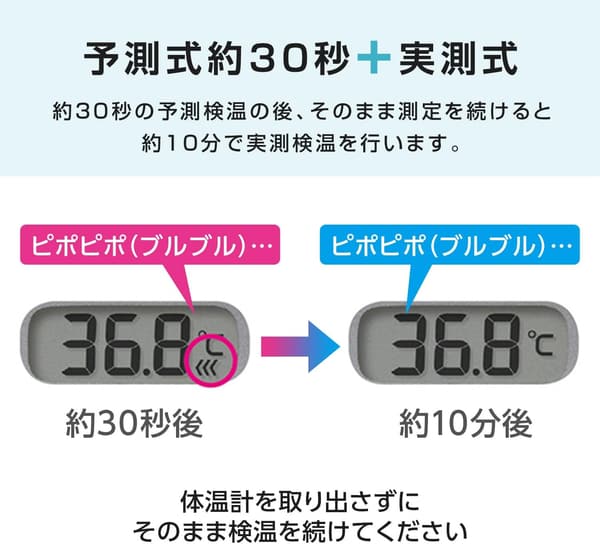 シチズン 電子体温計 予測30秒・実測式 バックライト・振動お知らせ付き