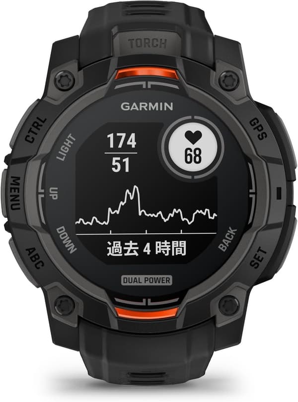 ガーミン Instinct 3 デュアルパワー ソーラー充電対応 45mm/50mm タクティカル機能搭載【ランニング・ゴルフ・登山・サイクリング対応】