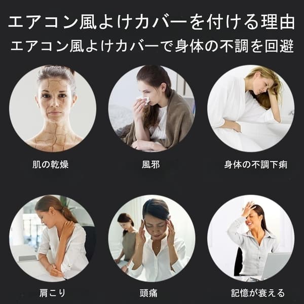エアコン風よけカバー 壁取り付け不要 多機種対応 ホワイト 1枚入り