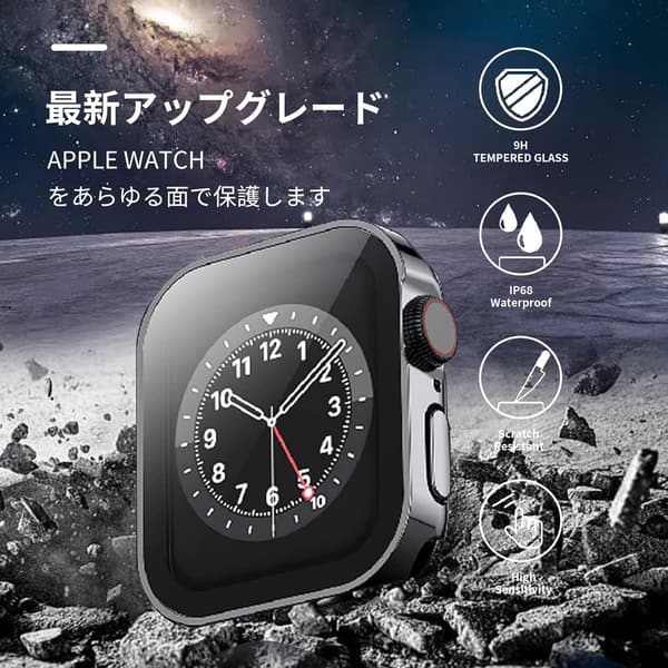 Apple Watch Series 10 46mm 用 防水・防塵 軽量ケース ブラック