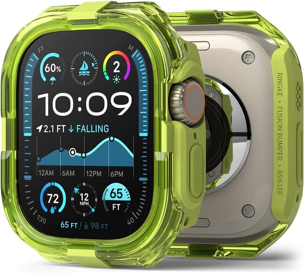 Apple Watch Ultra 1/2対応 耐衝撃FUSION BUMPERケース(ネオングリーン)