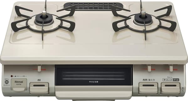リンナイ ガステーブル 60cm 片面焼グリル プッシュ点火 都市ガス用 ベージュ