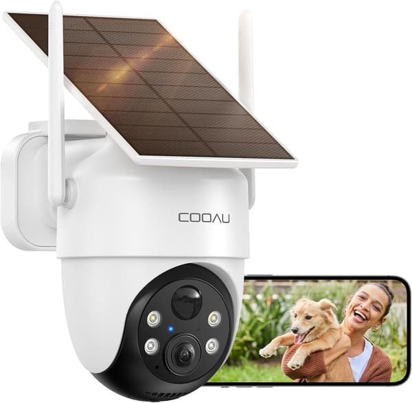 屋外用ソーラー防犯カメラ 500万画素 360°撮影 暗視機能搭載 完全ワイヤレス