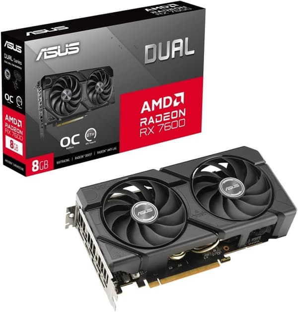 ASUS Dual Radeon RX 7600 EVO OC Edition 8GB GDDR6 ビデオカード