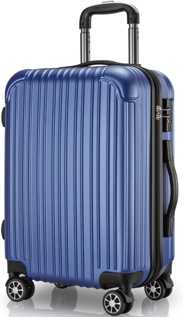 機内持込対応 大型 TSAロック付き 超軽量スーツケース (Mサイズ65L, ブルー)