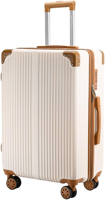 機内持ち込み可 小型 スーツケース Sサイズ 38L 超軽量 TSAロック搭載 旅行用 (ベージュ)
